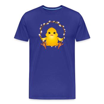 mignon poussin moelleux dans la petite couronne de saule - T-shirt bio Premium Homme - bleu roi - Devant - Damien (186cm)