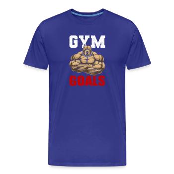 Gym Goals - T-shirt bio Premium Homme - bleu roi - Devant - Damien (186cm)