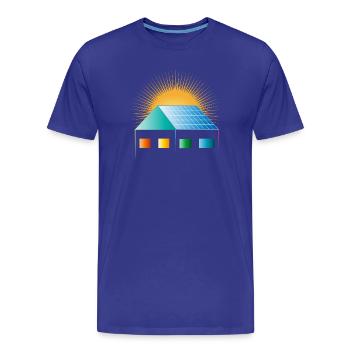Cellule solaire sur le toit de la maison pour l’énergie positive - T-shirt bio Premium Homme - bleu roi - Devant - Damien (186cm)