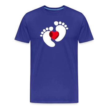 Bébé Pieds Bébé Enceinte Coeur - T-shirt bio Premium Homme - bleu roi - Devant - Damien (186cm)