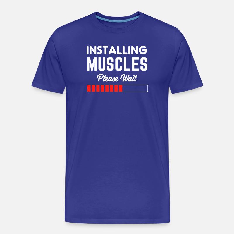 Installing Muscle Please Wait - Männer Premium Bio T-Shirt - Königsblau