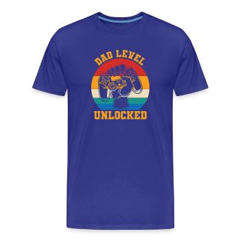 Dad Level Déverrouillé Retro Vintage New Dad - T-shirt bio Premium Homme - bleu roi - Devant - Damien (186cm)