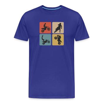 Motorcross Vintage Design / Geschenkidee - Männer Premium Bio T-Shirt - Königsblau - Vorne - Damien (186cm)