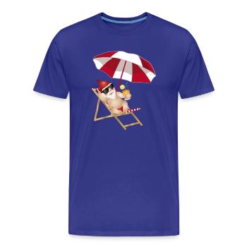 Cool nain de jardin sur chaise longue sur la plage - T-shirt bio Premium Homme - bleu roi - Devant - Damien (186cm)