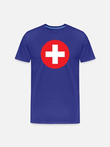 Symbole de la croix en cercle rouge - T-shirt bio Premium Homme - bleu roi