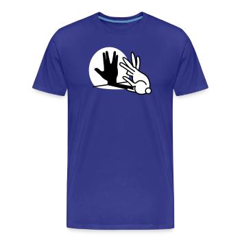 Kaninche Ombre Main Salutation volcanique trekkie - T-shirt bio Premium Homme - bleu roi - Devant - Damien (186cm)