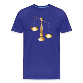 two scales on a beam with stand - Men's Premium Organic T-Shirt - royal blue - Front - Damien (186cm)