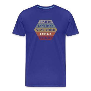 City Food Funny Essener Retro Coal Metropolis - Men's Premium Organic T-Shirt - royal blue - Front - Damien (186cm)
