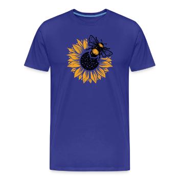 Honey Bee Sunflower Nature Design - Men's Premium Organic T-Shirt - royal blue - Front - Damien (186cm)