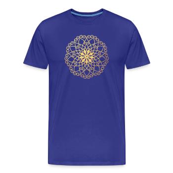 Gold Meditation Yoga Mandala Sun Yoga Shirt India - Men's Premium Organic T-Shirt - royal blue - Front - Damien (186cm)