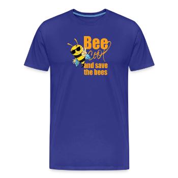 Bee Cool Save the Bees : abeille écologie humour - T-shirt bio Premium Homme - bleu roi - Devant - Damien (186cm)