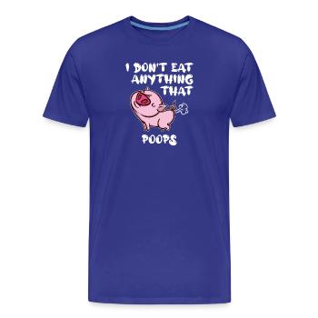 Déclaration porc végétalien - T-shirt bio Premium Homme - bleu roi - Devant - Damien (186cm)
