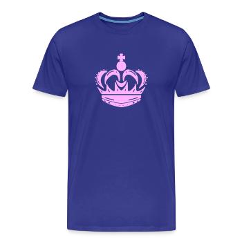 Krone Rosa - Männer Premium Bio T-Shirt - Königsblau - Vorne - Damien (186cm)