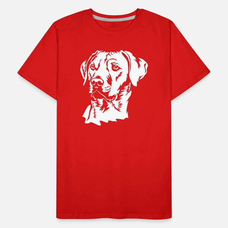 Tête de Rhodesian Ridgeback « Black Edition » T-shirt bio Premium Homme