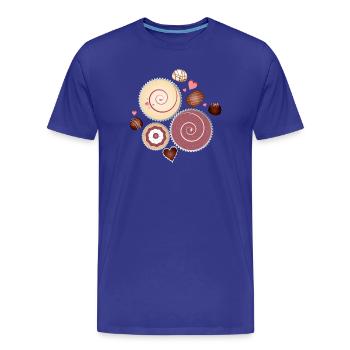 Composition de chocolats nobles aux couleurs délicates - T-shirt bio Premium Homme - bleu roi - Devant - Damien (186cm)