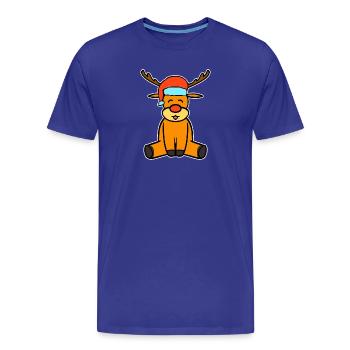 Weihnachten Rudolf Rentier - Männer Premium Bio T-Shirt - Königsblau - Vorne - Damien (186cm)