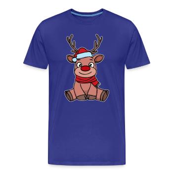 Rentier Weihnachten Rudolph - Männer Premium Bio T-Shirt - Königsblau - Vorne - Damien (186cm)