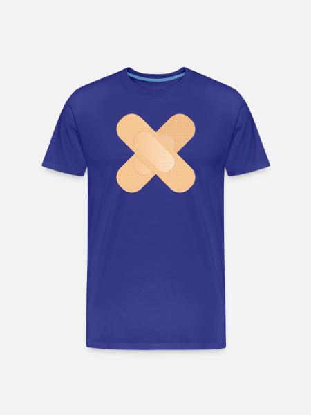 gekruiste plakpleister als ontwerpelement - Mannen premium biologisch T-shirt - koningsblauw