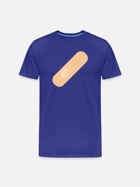 einfaches Heftpflaster als Gestaltungselement - Männer Premium Bio T-Shirt - Königsblau