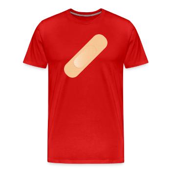 Un dispositif simple de fixation comme élément de conception - T-shirt bio Premium Homme - rouge - Devant - Damien (186cm)