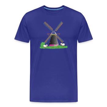 Moulin à vent avec des moutons - T-shirt bio Premium Homme - bleu roi - Devant - Damien (186cm)