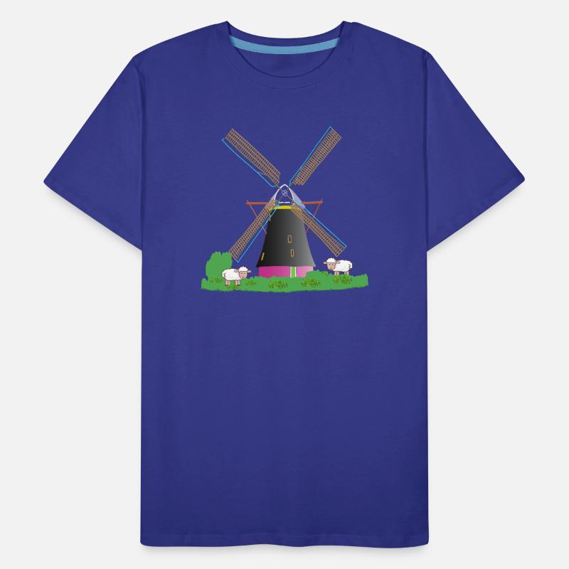 Moulin à vent avec des moutons T-shirt bio Premium Homme