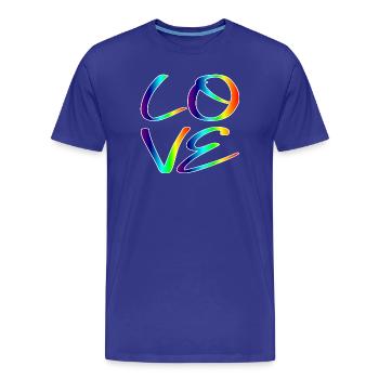GLEICHHEIT LIEBE RESPEKT - REGENBOGEN LGBTQ - Männer Premium Bio T-Shirt - Königsblau - Vorne - Damien (186cm)
