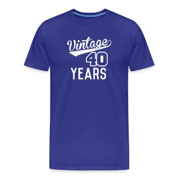 Vintage 40 Years - T-shirt bio Premium Homme - bleu roi - Devant - Damien (186cm)