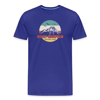 Rocky Mountain Wandern Vintage - Männer Premium Bio T-Shirt - Königsblau - Vorne - Damien (186cm)
