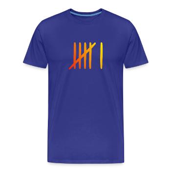 6 Geburtstag Strichliste - 6 Jahre alt - Männer Premium Bio T-Shirt - Königsblau - Vorne - Damien (186cm)