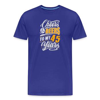 45th Birthday Beer - Men's Premium Organic T-Shirt - royal blue - Front - Damien (186cm)