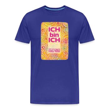 Regenbogen Spiralen Ich bin Ich - Sonja Ariel - Männer Premium Bio T-Shirt - Königsblau - Vorne - Damien (186cm)