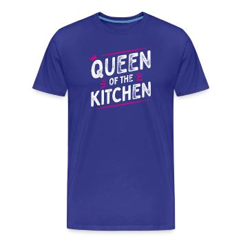 Queen of the Kitchen - Chef's Hat - Cooking Spoon - Men's Premium Organic T-Shirt - royal blue - Front - Damien (186cm)