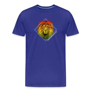 Motif de losange lion arc-en-ciel - T-shirt bio Premium Homme - bleu roi - Devant - Damien (186cm)