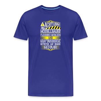 Modellbauer - Männer Premium Bio T-Shirt - Königsblau - Vorne - Damien (186cm)