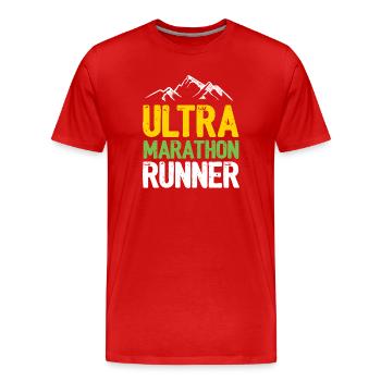 Ultra Marathon Runner - Männer Premium Bio T-Shirt - Rot - Vorne - Damien (186cm)
