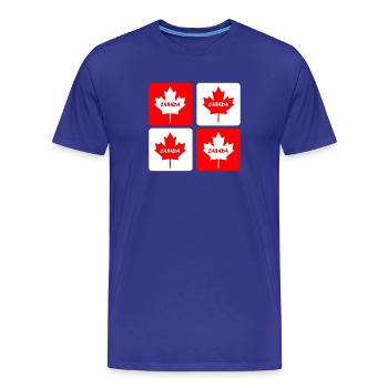 Drapeaux en feuille d'érable du Canada - T-shirt bio Premium Homme - bleu roi - Devant - Damien (186cm)