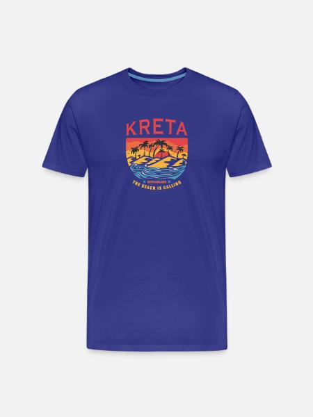 Crète Grèce Beach Design - T-shirt bio Premium Homme - bleu roi