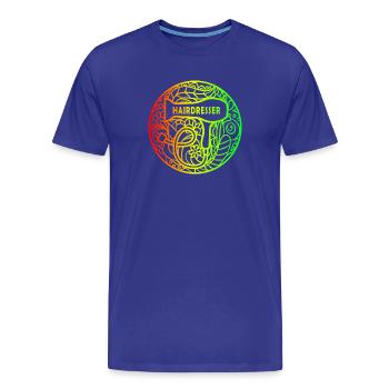 Friseur Regenbogen Design - Männer Premium Bio T-Shirt - Königsblau - Vorne - Damien (186cm)