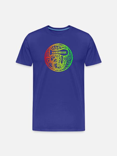 Coiffeur design arc-en-ciel - T-shirt bio Premium Homme - bleu roi