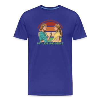 Kinderkrankenschwester mit Leib und Seele - Männer Premium Bio T-Shirt - Königsblau - Vorne - Damien (186cm)