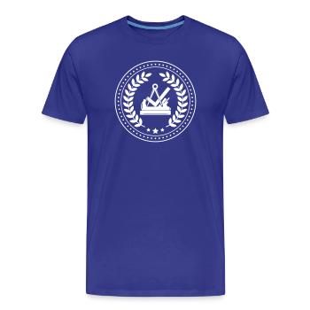 Charpentier d’enseigne de guilde charpentier avec couronne de laurier - T-shirt bio Premium Homme - bleu roi - Devant - Damien (186cm)