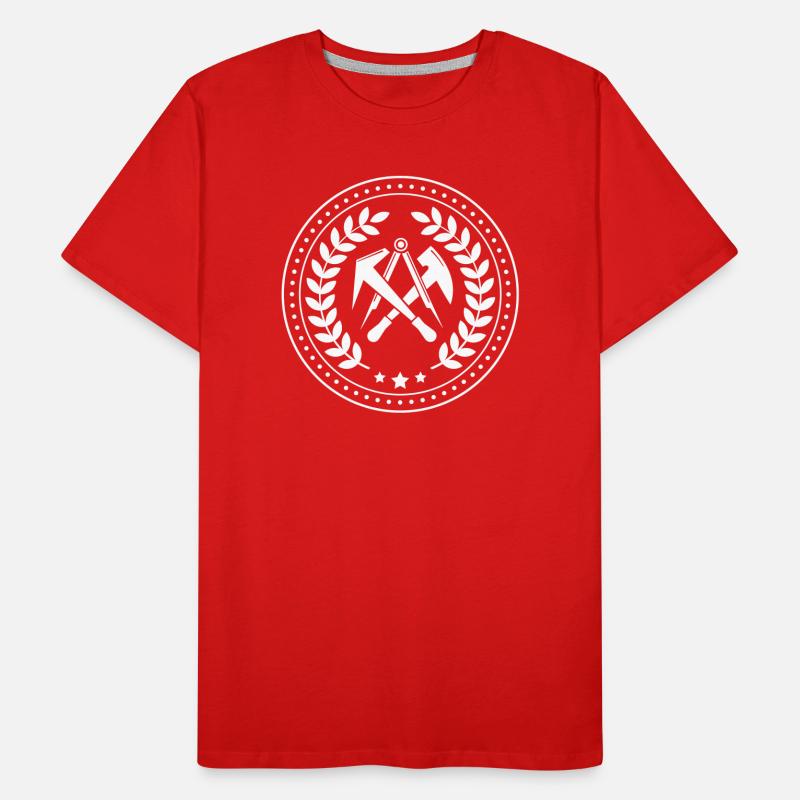 Couvreur d’enseignes de guilde avec couronne de laurier T-shirt bio Premium Homme