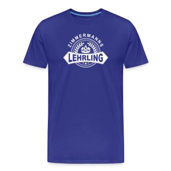Zimmermanns Lehrling Lorbeerkranz mit Zunftzeichen - Männer Premium Bio T-Shirt - Königsblau - Vorne - Damien (186cm)