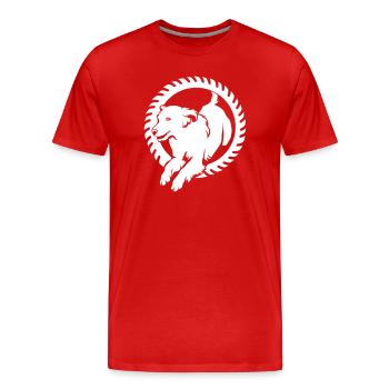Golden Retriever "Black Edition" - Men's Premium Organic T-Shirt - red - Front - Damien (186cm)