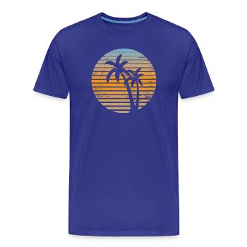 Geriffelte Zwielichtpalme - Männer Premium Bio T-Shirt - Königsblau - Vorne - Damien (186cm)