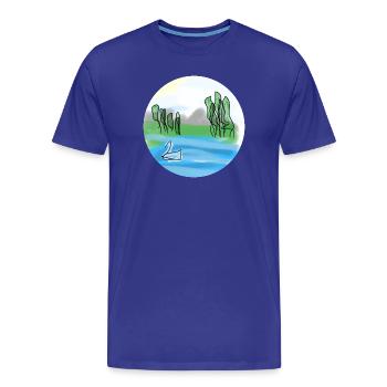See mit Schwan - Männer Premium Bio T-Shirt - Königsblau - Vorne - Damien (186cm)