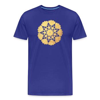 Blume Mandala Gold Yoga Ornament Sonne Zentrum om - Männer Premium Bio T-Shirt - Königsblau - Vorne - Damien (186cm)