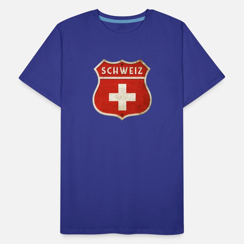 Schweiz Wappen Flaggen Design Männer Premium Bio T-Shirt