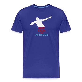 Calm and Attitude Silhouette - Men's Premium Organic T-Shirt - royal blue - Front - Damien (186cm)